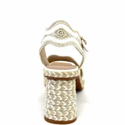 Vacances|Semelles Corde<Gaimo Sandales à Talon Danae Raffiia Beige Blanc