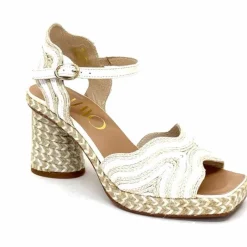 Vacances|Semelles Corde<Gaimo Sandales à Talon Danae Raffiia Beige Blanc