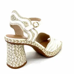 Vacances|Semelles Corde<Gaimo Sandales à Talon Danae Raffiia Beige Blanc