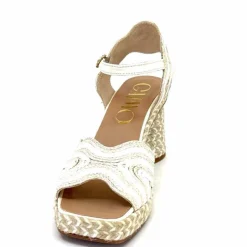Vacances|Semelles Corde<Gaimo Sandales à Talon Danae Raffiia Beige Blanc