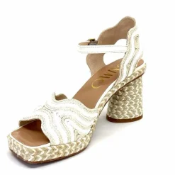 Vacances|Semelles Corde<Gaimo Sandales à Talon Danae Raffiia Beige Blanc