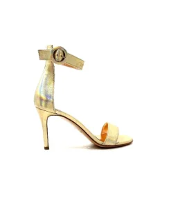 Talon|Soirée<eclair paris Sandales à Talon Haut Ivoire Gian V2 Cuir Métal Or