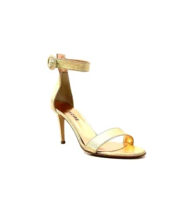 Talon|Soirée<eclair paris Sandales à Talon Haut Ivoire Gian V2 Cuir Métal Or