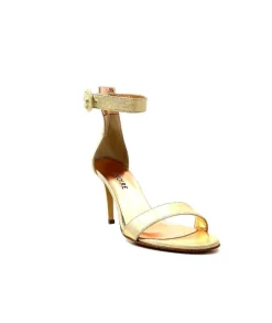 Talon|Soirée<eclair paris Sandales à Talon Haut Ivoire Gian V2 Cuir Métal Or