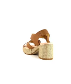 Vacances|Compensées & Plateformes<Ivoire0346a Sandales à Talon Ivoire 22688 Cuir Marron