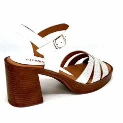 Vacances|Sandales<380-ivoire Sandales à Talon Ivoire 12335 Cuir Blanc