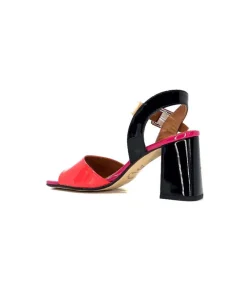 Elégant|Sandales<Ivoire0334 Sandales à Talon Ivoire F1136 Mare Cuir Vernis Multicolor Multicolore