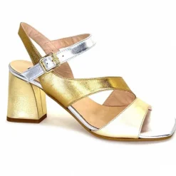 Soirée|Sandales<Ivoire0352 Sandales à Talon Ivoire F2215 Vally Cuir Or Argent