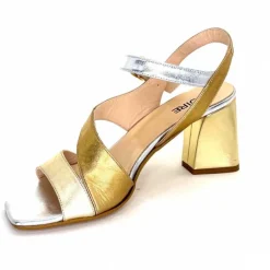 Soirée|Sandales<Ivoire0352 Sandales à Talon Ivoire F2215 Vally Cuir Or Argent