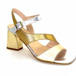 Soirée|Sandales<Ivoire0352 Sandales à Talon Ivoire F2215 Vally Cuir Or Argent