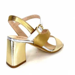 Soirée|Sandales<Ivoire0352 Sandales à Talon Ivoire F2215 Vally Cuir Or Argent