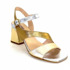 Soirée|Sandales<Ivoire0352 Sandales à Talon Ivoire F2215 Vally Cuir Or Argent