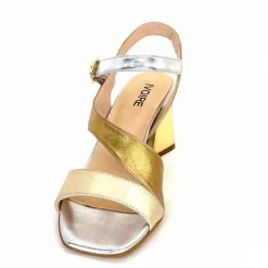 Soirée|Sandales<Ivoire0352 Sandales à Talon Ivoire F2215 Vally Cuir Or Argent