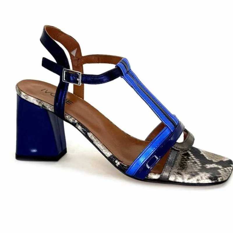 Soirée|Sandales<Ivoire0352 Sandales à Talon Ivoire K251 Vally Cuir Métallique Bleu