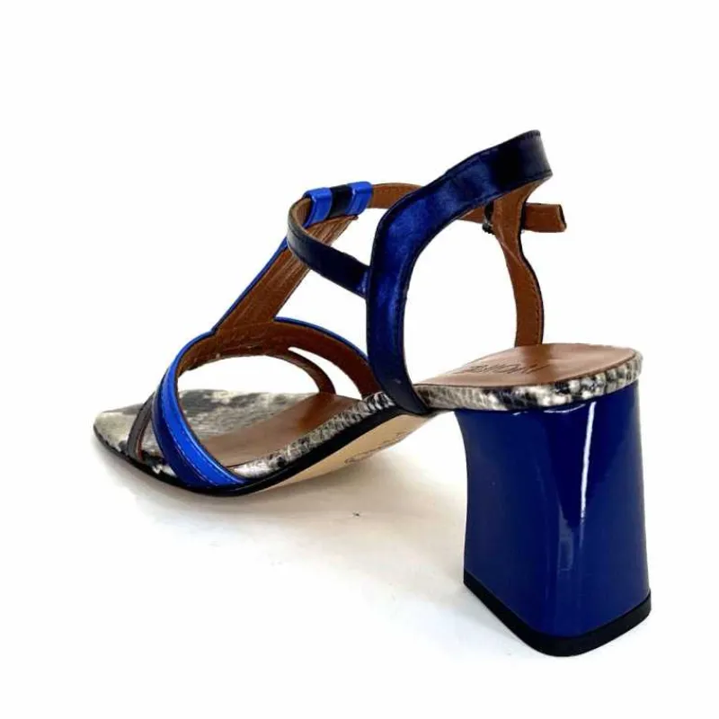 Soirée|Sandales<Ivoire0352 Sandales à Talon Ivoire K251 Vally Cuir Métallique Bleu