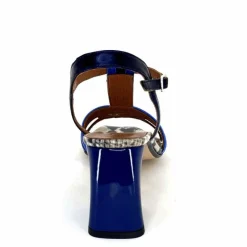 Soirée|Sandales<Ivoire0352 Sandales à Talon Ivoire K251 Vally Cuir Métallique Bleu