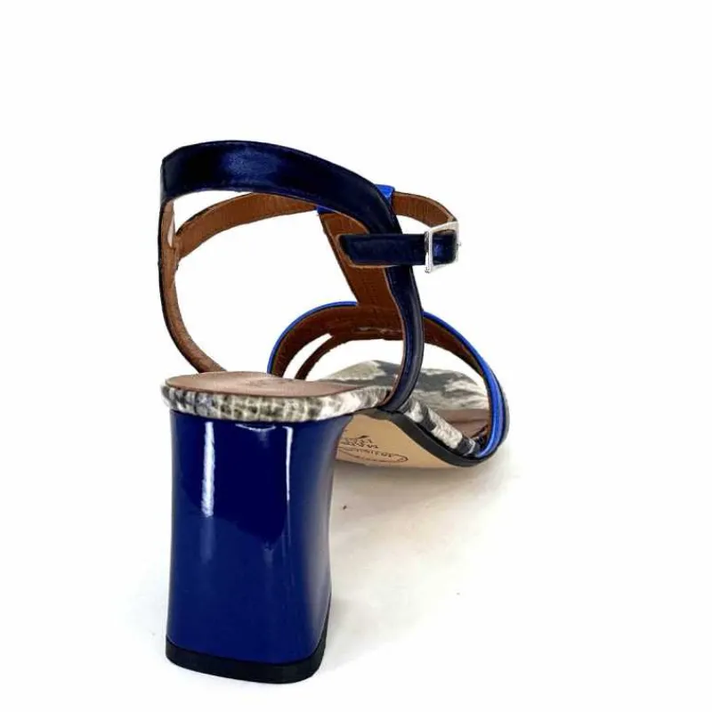 Soirée|Sandales<Ivoire0352 Sandales à Talon Ivoire K251 Vally Cuir Métallique Bleu