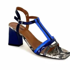 Soirée|Sandales<Ivoire0352 Sandales à Talon Ivoire K251 Vally Cuir Métallique Bleu