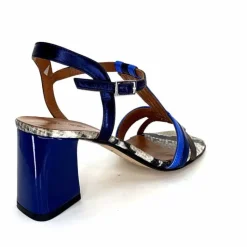 Soirée|Sandales<Ivoire0352 Sandales à Talon Ivoire K251 Vally Cuir Métallique Bleu