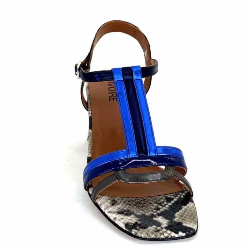 Soirée|Sandales<Ivoire0352 Sandales à Talon Ivoire K251 Vally Cuir Métallique Bleu