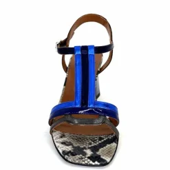 Soirée|Sandales<Ivoire0352 Sandales à Talon Ivoire K251 Vally Cuir Métallique Bleu