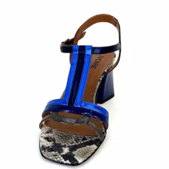 Soirée|Sandales<Ivoire0352 Sandales à Talon Ivoire K251 Vally Cuir Métallique Bleu