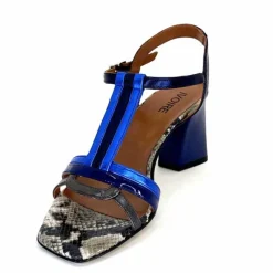 Soirée|Sandales<Ivoire0352 Sandales à Talon Ivoire K251 Vally Cuir Métallique Bleu