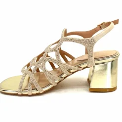 Féminin|Sandales<Ivoire0297a Sandales à Talons Ivoire 7502 Strass Platine