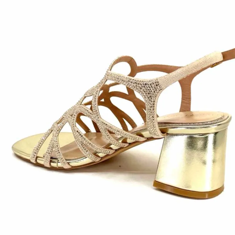 Féminin|Sandales<Ivoire0297a Sandales à Talons Ivoire 7502 Strass Platine