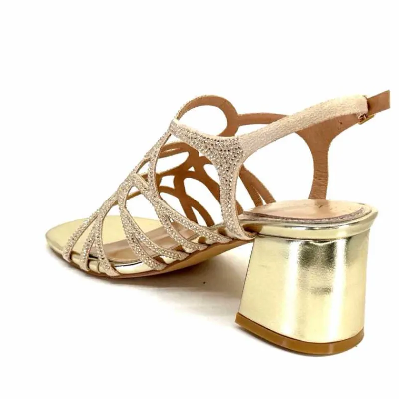 Féminin|Sandales<Ivoire0297a Sandales à Talons Ivoire 7502 Strass Platine