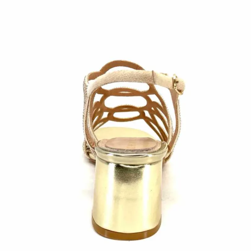 Féminin|Sandales<Ivoire0297a Sandales à Talons Ivoire 7502 Strass Platine