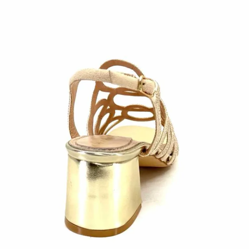 Féminin|Sandales<Ivoire0297a Sandales à Talons Ivoire 7502 Strass Platine