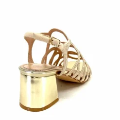 Féminin|Sandales<Ivoire0297a Sandales à Talons Ivoire 7502 Strass Platine