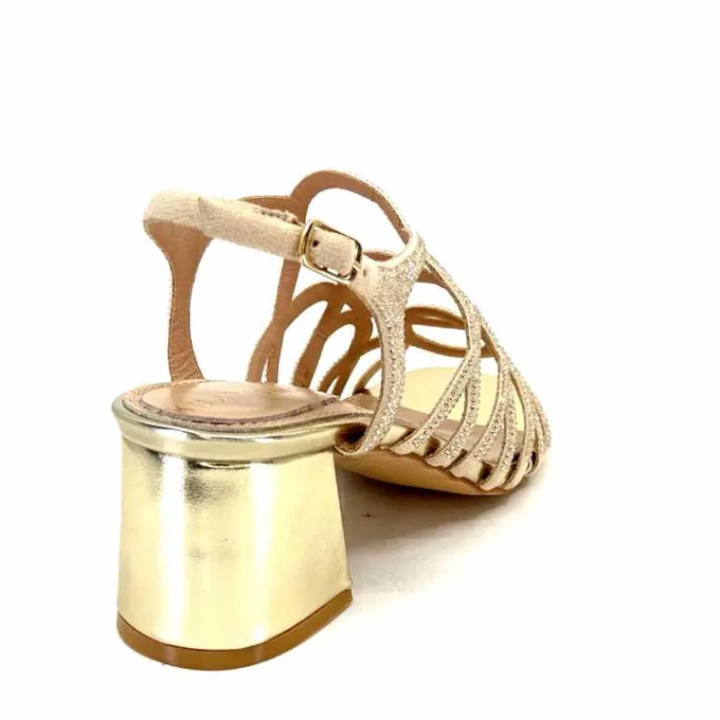 Féminin|Sandales<Ivoire0297a Sandales à Talons Ivoire 7502 Strass Platine