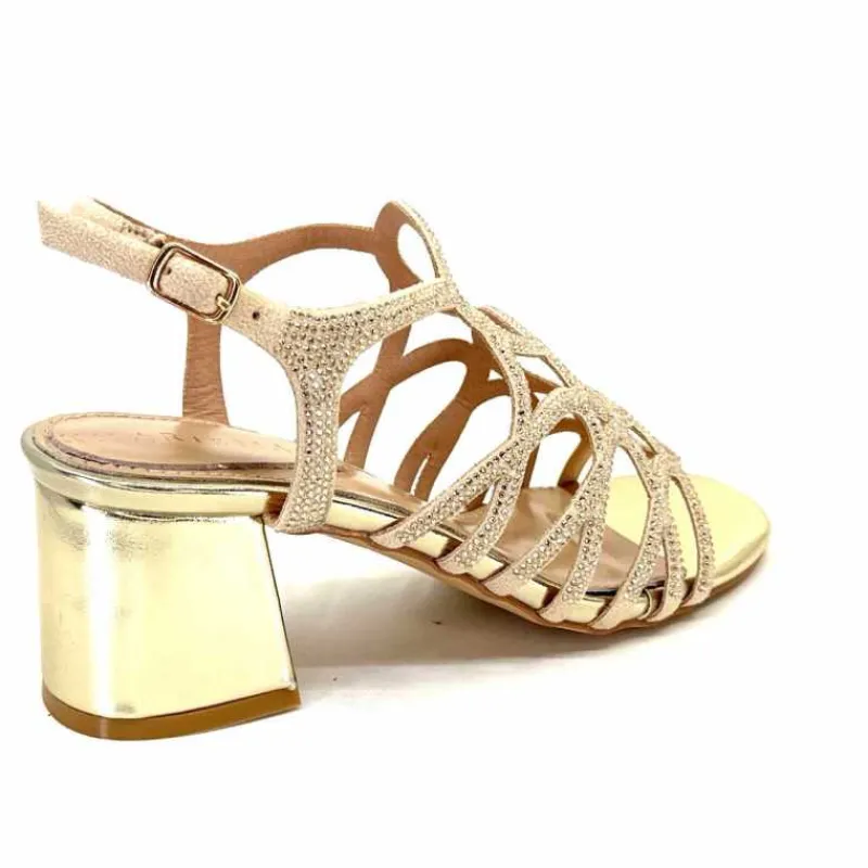 Féminin|Sandales<Ivoire0297a Sandales à Talons Ivoire 7502 Strass Platine