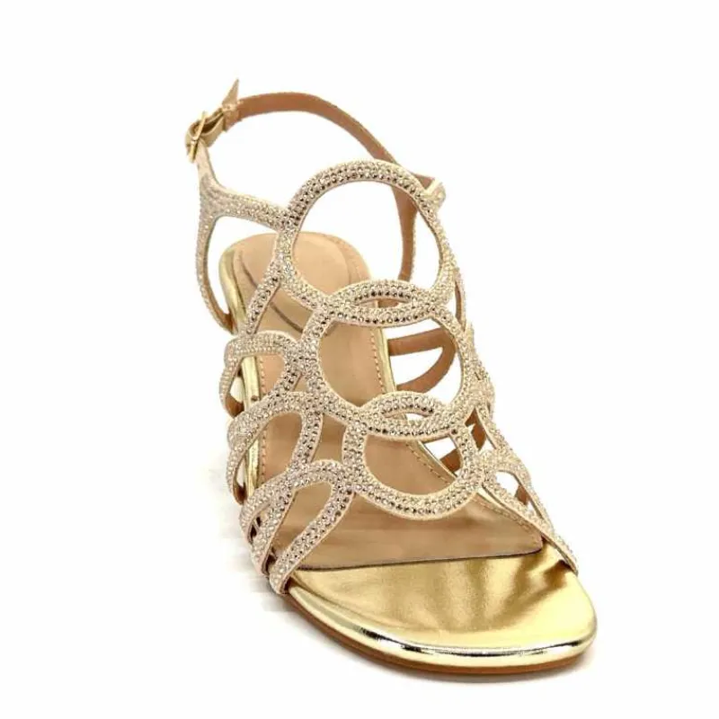 Féminin|Sandales<Ivoire0297a Sandales à Talons Ivoire 7502 Strass Platine