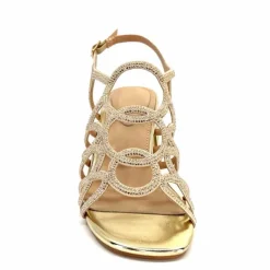 Féminin|Sandales<Ivoire0297a Sandales à Talons Ivoire 7502 Strass Platine