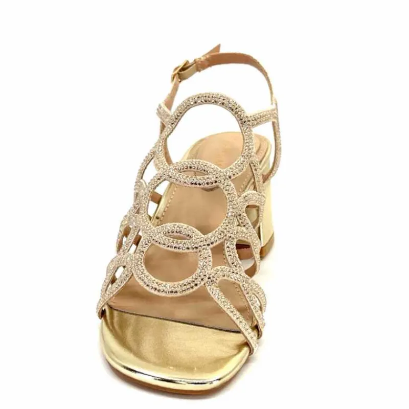 Féminin|Sandales<Ivoire0297a Sandales à Talons Ivoire 7502 Strass Platine