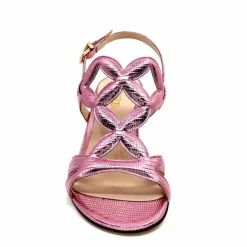 Féminin|Sandales<Evaluna Sandales à Talons Ivoire 570 Cuir Métal Rose