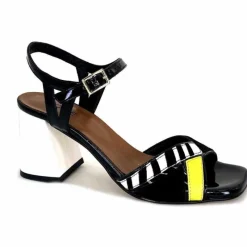 Soirée|Sandales<Ivoire0352 Sandales à Talons Ivoire F2102 Portocervo Cuir Vernis Blanc Jaune Daim Noir