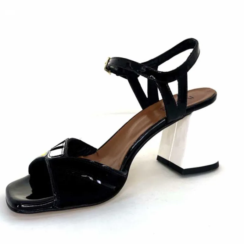 Soirée|Sandales<Ivoire0352 Sandales à Talons Ivoire F2102 Portocervo Cuir Vernis Blanc Jaune Daim Noir