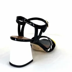 Soirée|Sandales<Ivoire0352 Sandales à Talons Ivoire F2102 Portocervo Cuir Vernis Blanc Jaune Daim Noir