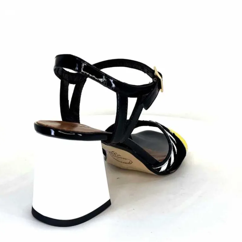Soirée|Sandales<Ivoire0352 Sandales à Talons Ivoire F2102 Portocervo Cuir Vernis Blanc Jaune Daim Noir