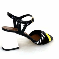 Soirée|Sandales<Ivoire0352 Sandales à Talons Ivoire F2102 Portocervo Cuir Vernis Blanc Jaune Daim Noir