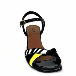 Soirée|Sandales<Ivoire0352 Sandales à Talons Ivoire F2102 Portocervo Cuir Vernis Blanc Jaune Daim Noir