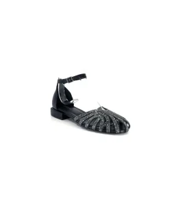 Soirée|Bijoux<s.piero Sandales Bijoux Ivoire E35.018 Cuir Noir