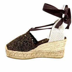 Vacances|Semelles Corde<Gaimo Sandales Compensées Alpargata Textile Or Marron