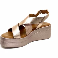 Féminin|Plateformes<Inuovo Sandales Compensées 99012 Cuir Metal Rose