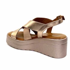 Féminin|Plateformes<Inuovo Sandales Compensées 99012 Cuir Metal Rose