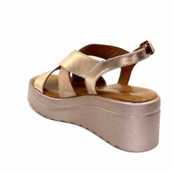 Féminin|Plateformes<Inuovo Sandales Compensées 99012 Cuir Metal Rose